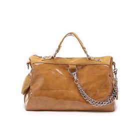 100% Genuine Leather Tote Style Light Brown Evening Bags
