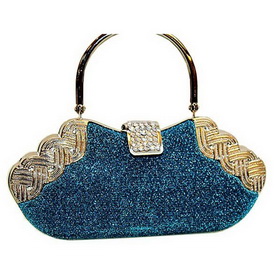 Blue Stainless Steel With A Handle Evening Bags