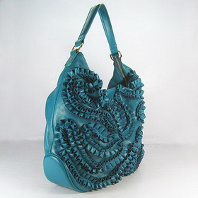 Fashion Style Ladies Genuine Blue Leather Brand Bag