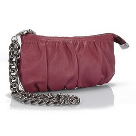 Unique Burgundy Color Clutch Style Lady's Leather Evening Bags