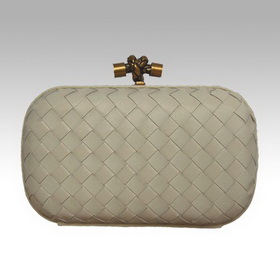 Unique Beige Color Woven Style Women's Leather Evening Bags