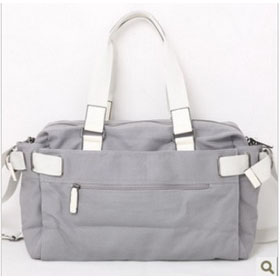 Light Gray Canvas Double Function Shoulder Bag