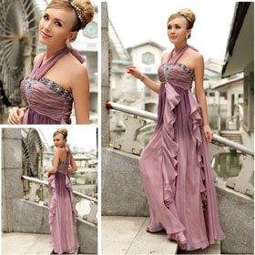Backless Sleeveless Tiered Cascading Ruffle Chiffon Wedding Dresses
