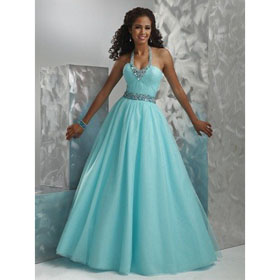 Cheap Prom Evening Party Blue Zipper Sleeveless Wedding Dresses