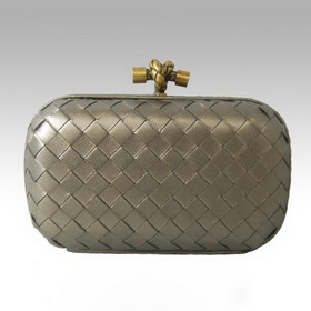 Bronze Woven Style Lady's Leather Clutch Style Evening Bags
