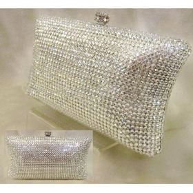 Crystal Fashion Bling Bling Handcraft Long Chain Storage Box Included Shoulder Bags