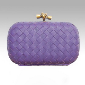 Woven Style Sheep Leather Luxury Purple Evening Bags