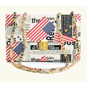 With Gold Chains PU Leather Office Lady Style Shoulder Bags