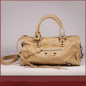 Ladylike Beige Cowhide Leather Tassel Rivet Cross-Body Bags