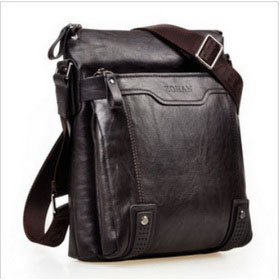 Man's Leisure Genuine Leather Brown Black Shoulder Bag