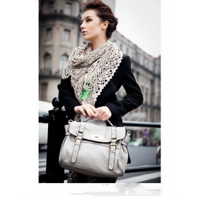 100% Genuine Leather Light Gray Lady's Clutch Evening Bag