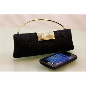 Black With Diamond Rectangular Shape Evening Bags