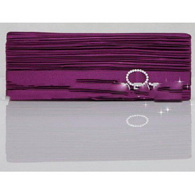 Pleated Satin Ladies' Clutch Silk Purple Evening Bags