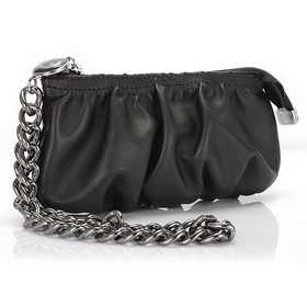 Stylish Clutch Delicate Black Color Lady's Leather Evening Bags