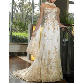 Satin & Tulle White & Light Orange Floor-length Quinceanera Dresses