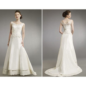 Ivory Satin & Ruffles Sleeveless Quinceanera Dresses