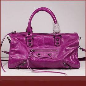 Unique Violet Color Cowhide Leather Tassel Rivet Cross-Body Bags