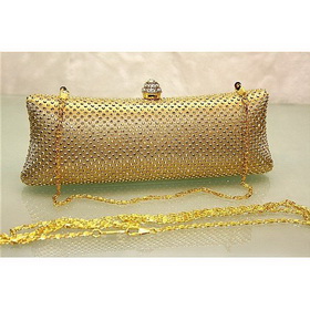 Crystal Gold Shiny Lady's Clutch Elegant Design Evening Bags