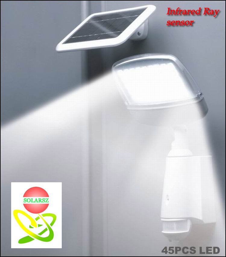 Solar Infrared Ray Sense 45 LED 2.5 Watt Mono Porch Landscape Garden Lights