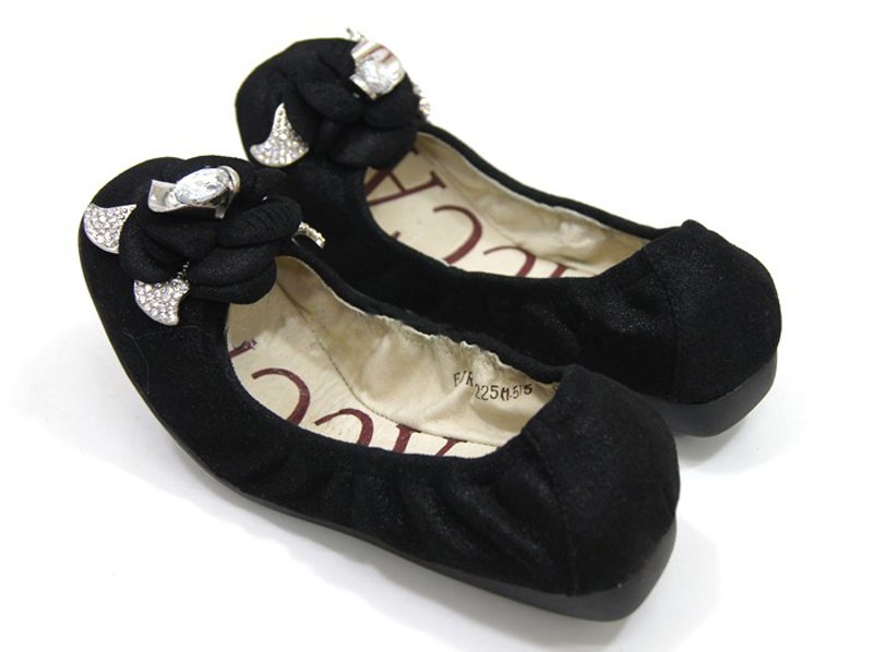 Latest Single Genuine Leather Soft Full Sizes Ballet Shoes with Diamonds