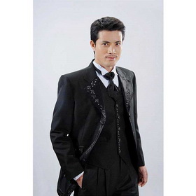 With Many Buttons Black Spandex & Polyester Groom Cravats & Cummerbunds