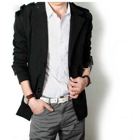 Loose Black Long Sleeve Groom Cravats & Cummerbunds