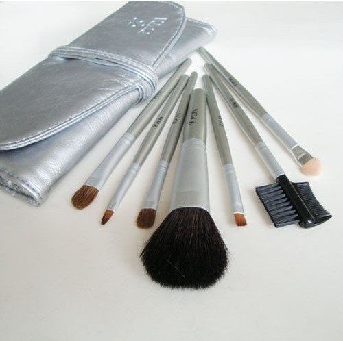 7 Pcs Design Free Leather Slivery Handle Makeup Brushes