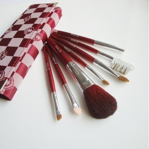 Red Elegant Style Free Leather Professional Makeup Brushes