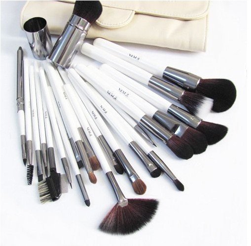 22 Pcs Set Professional Style White Handle Makeup Brushes
