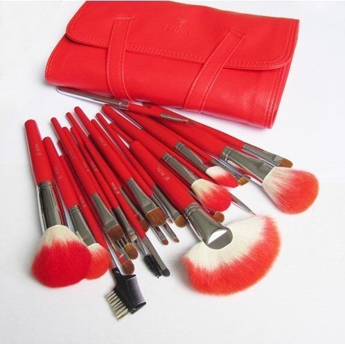 24 Pcs Set Stylish Red Color Professional Makeup Brushes
