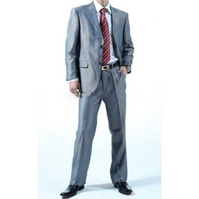 Light Blue Cotton & Nylon Long Sleeve Men Suits