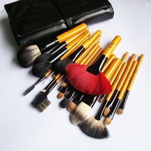 26 Pcs Set Elegant Design Free Leather Makeup Brushes
