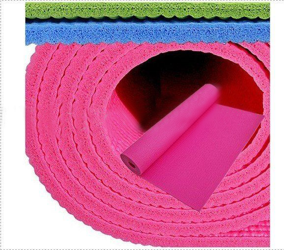 Deep Pink Color Anti-Slip Design Durable Yoga Style Mat