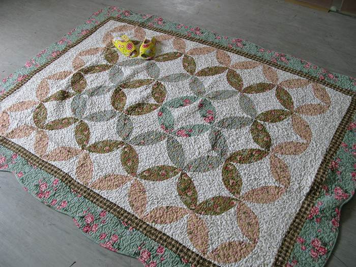 Embroidered Design Circles Pattern Floor Anti-Slip Style Mat