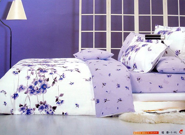 Flower Pattern Purple & White Color Home Soft Cushion