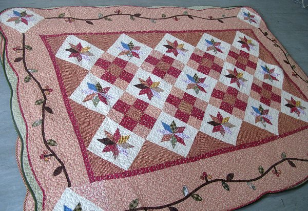 Classic Red Color Flower Pattern Durable Anti-Slip Mat