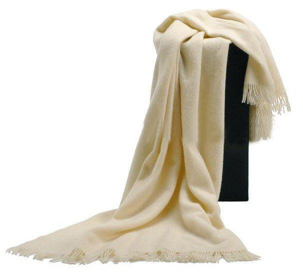 Merino Wool Tksteam 141 Woven Babies White Blanket