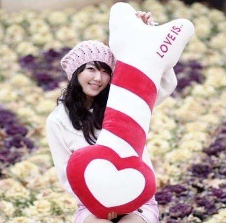 Long Style Throw Pillow Comfortable Cute Heart-Shaped Cushion