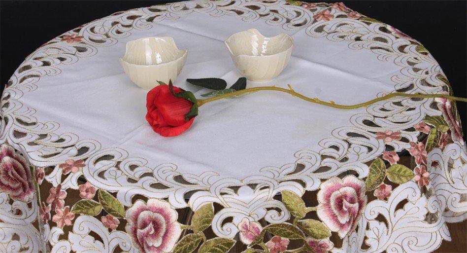 With Hollow Rural Style Rectangular Square Table Cloth