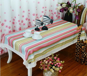 Rectangle Shape Colourful Canvas Table Cloth