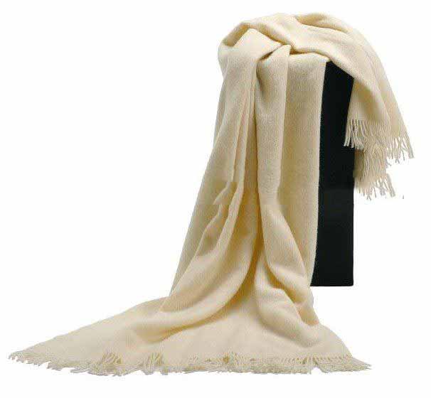 Merino Wool Ivory Square Shape Blanket
