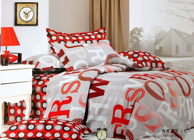 Cotton Printed Bedspreads Coverlets 4Pcs Set Cushion