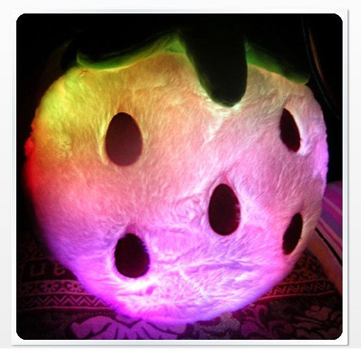 Strawberry Shaped LED Design Colorful Apperance Pillow