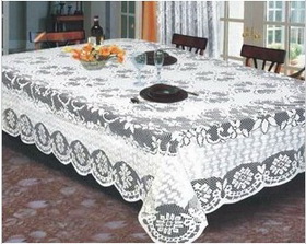 White Lace With Hollow Table Cloth