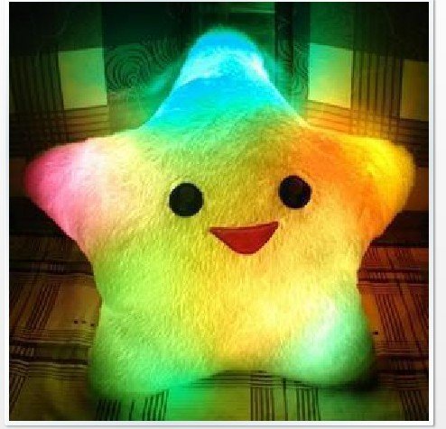 Unique Yellow Color Star Shaped Style LED Design Pillow