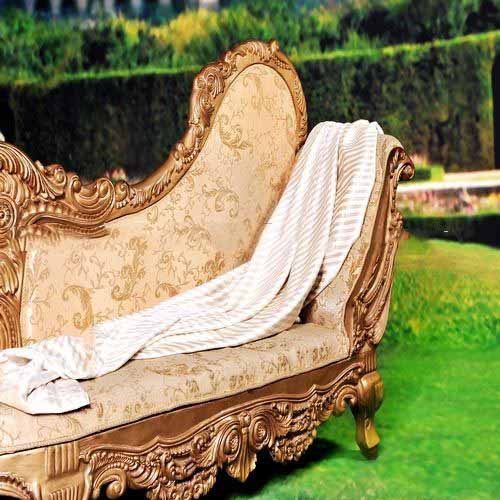 Rectangular Shape Silk & Cotton With Stripes Blanket