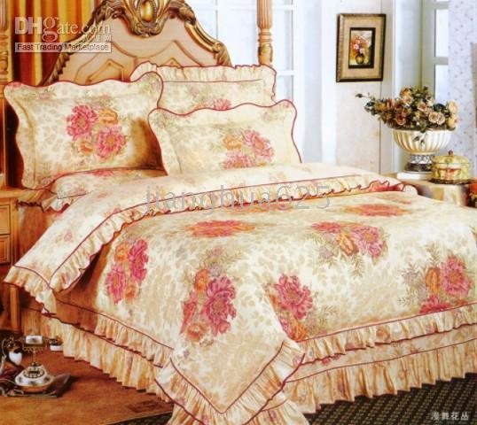 Dance Flowers 4 Pieces Bedding Bow Combed Cotton Twill Curtain