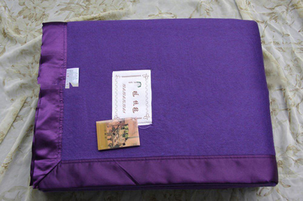 Purple Square Shape Silk / Cotton Blanket