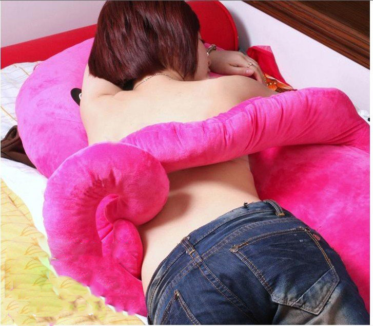 Unique Pink Color Cute Cartoon Design Octopus Shaped Pillow