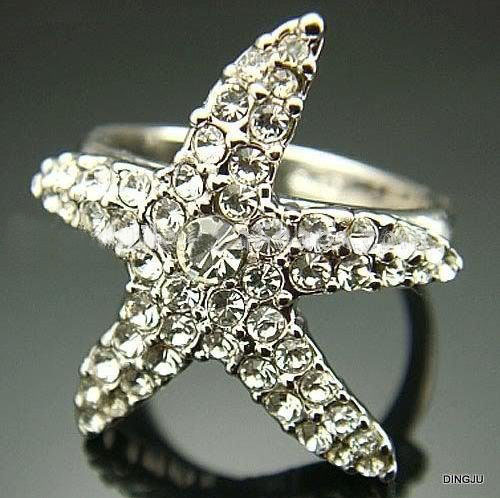 Graceful Beaded Style Sea Star Shaped Lady's Design Rings